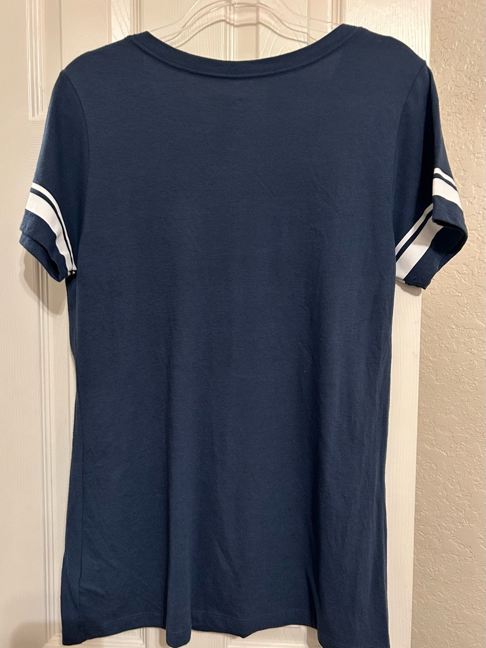 NFL Houston Texans Women's Navy V-Neck Tee with Logo - Picture 2 of 6